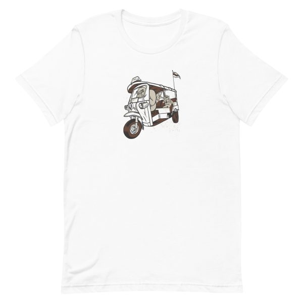 unisex-staple-t-shirt-white-front-6a1aede465c46.jpg Gorilla Taxi T-Shirt