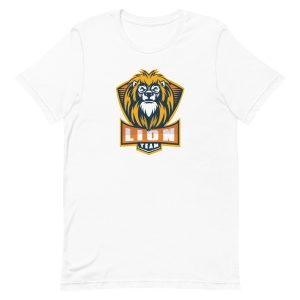 unisex-staple-t-shirt-white-front-6a1b014aa28a6.jpg Lion Team T-Shirt