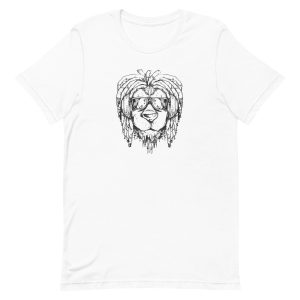 unisex-staple-t-shirt-white-front-6a1bb92730a8e.jpg Rasta Lion T-Shirt