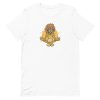 unisex-staple-t-shirt-white-front-6a1bba817776a.jpg Rasta Lion Meditating T-Shirt