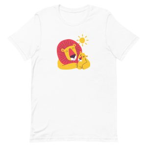 unisex-staple-t-shirt-white-front-6a1bbb576582f.jpg Lion Dad Son T-Shirt