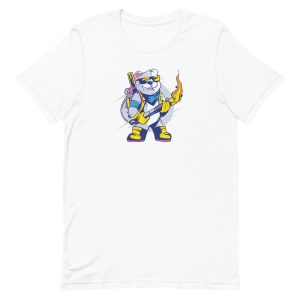 unisex-staple-t-shirt-white-front-6a1bc59f278ce.jpg Bear Flamethrower T-Shirt