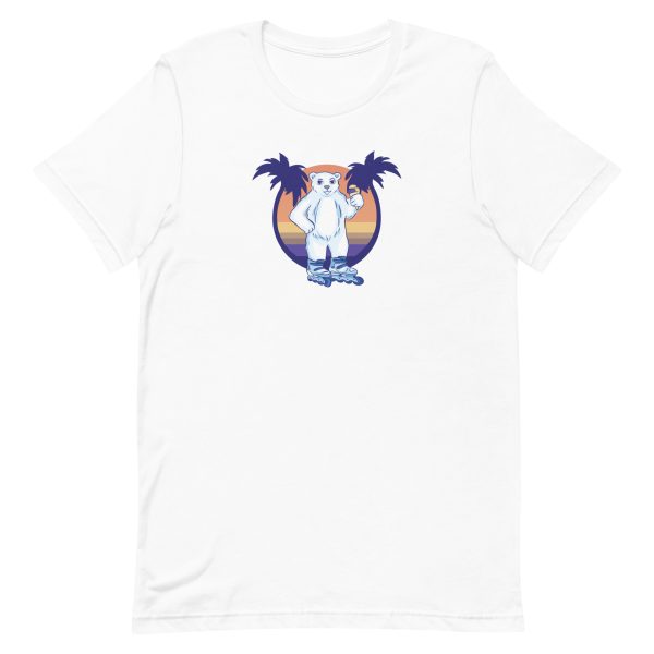 unisex-staple-t-shirt-white-front-6a1bc8cf57485.jpg Roller Skating Bear T-Shirt
