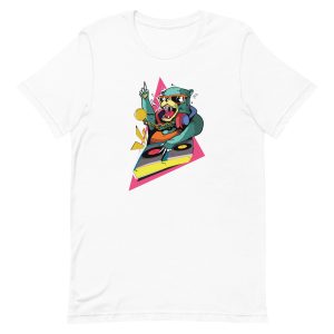 unisex-staple-t-shirt-white-front-6a1be1e1136e0.jpg DJ Bear T-Shirt