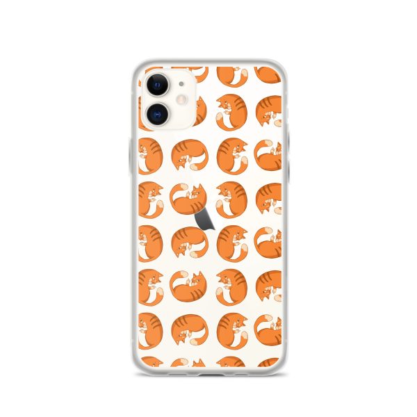 clear-case-for-iphone-iphone-11-case-on-phone-6a1d6e143a5e9.jpg Orange Cat iPhone Clear Case