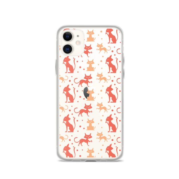 clear-case-for-iphone-iphone-11-case-on-phone-6a1d6f4307a70.jpg Cat Silhouettes Seamless iPhone Clear Case