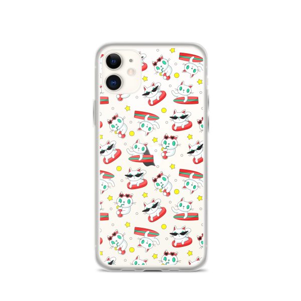 Cat Surfing iPhone Clear Case