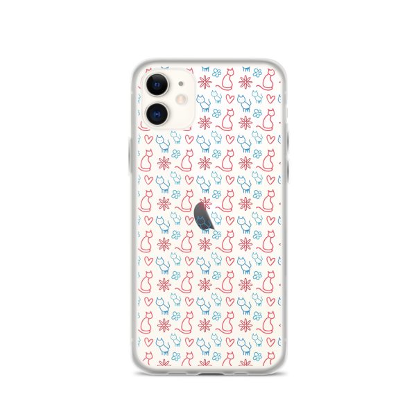 clear-case-for-iphone-iphone-11-case-on-phone-6a1d6fc0affea-1.jpg Cats and Flowers Doodle iPhone Clear Case