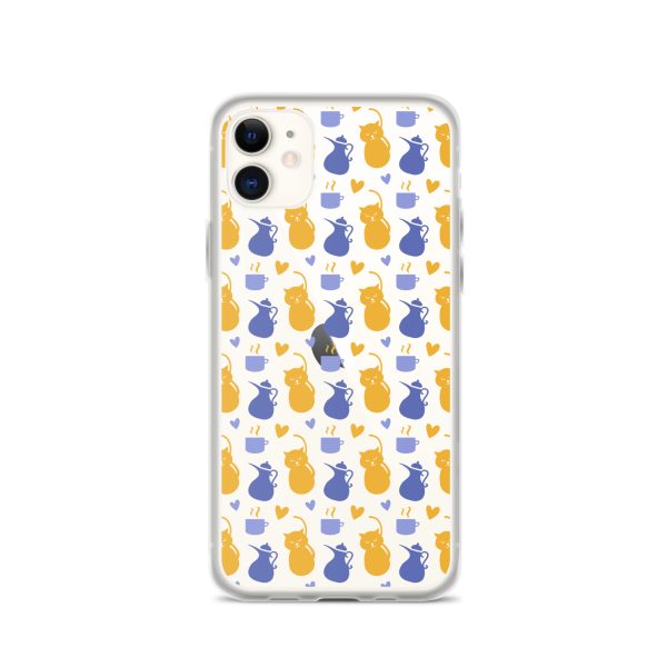 clear-case-for-iphone-iphone-11-case-on-phone-6a1d6fec15c12-1.jpg Tea and Cat iPhone Clear Case