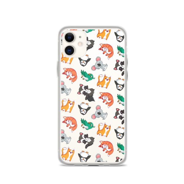 Cute Cartoon Animals iPhone Clear Case