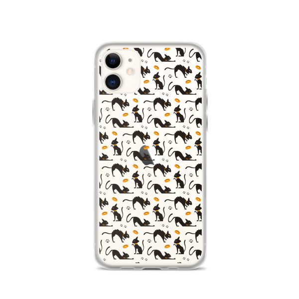Halloween Seamless Cat iPhone Clear Case