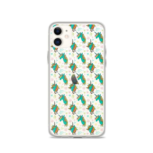 Colorful Unicorn Drawings iPhone Clear Case