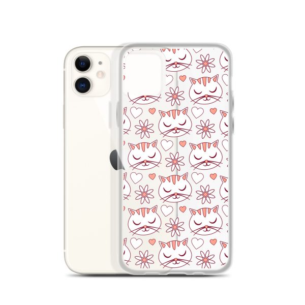 clear-case-for-iphone-iphone-11-case-with-phone-6a1d6d62f1f7a.jpg Cat Flowers and Hearts iPhone Clear Case
