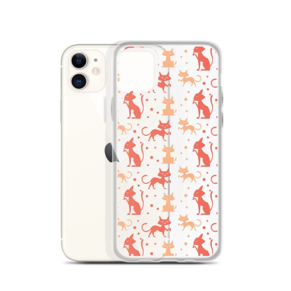 clear-case-for-iphone-iphone-11-case-with-phone-6a1d6f4307ac1.jpg Cat Silhouettes Seamless iPhone Clear Case