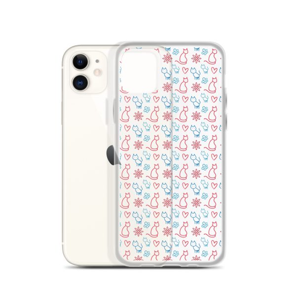 clear-case-for-iphone-iphone-11-case-with-phone-6a1d6fc0b0084-1.jpg Cats and Flowers Doodle iPhone Clear Case