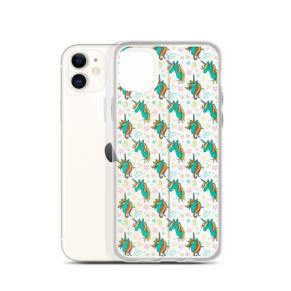 Colorful Unicorn Drawings iPhone Clear Case