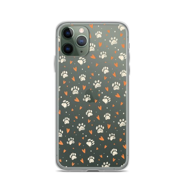 clear-case-for-iphone-iphone-11-pro-case-on-phone-6a1d6a91cefb0.jpg Paws Prints Hearts iPhone Clear Case