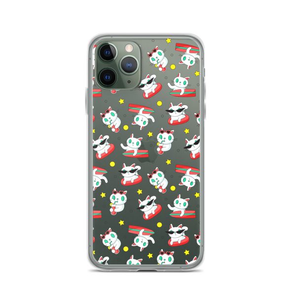 Cat Surfing iPhone Clear Case