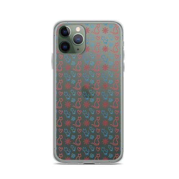 clear-case-for-iphone-iphone-11-pro-case-on-phone-6a1d6fc0afe49-1.jpg Cats and Flowers Doodle iPhone Clear Case