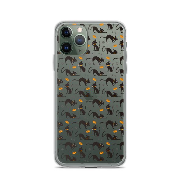 Halloween Seamless Cat iPhone Clear Case