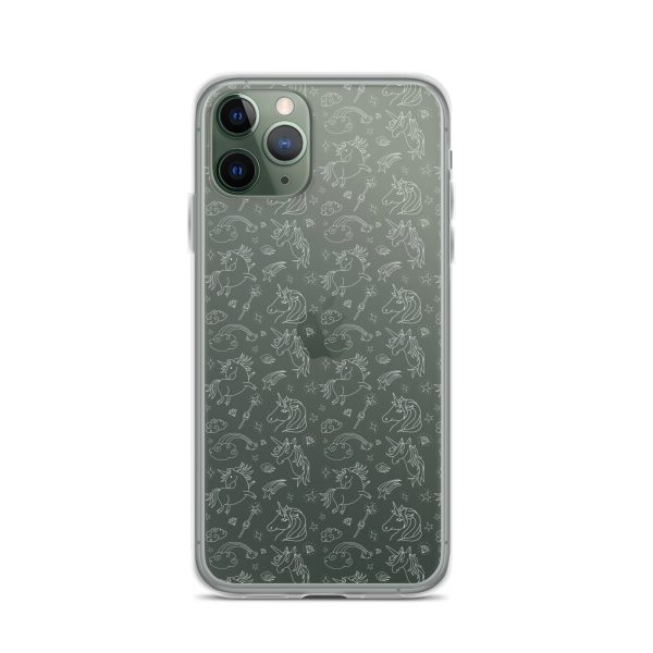Unicorn Outline Drawing iPhone Clear Case