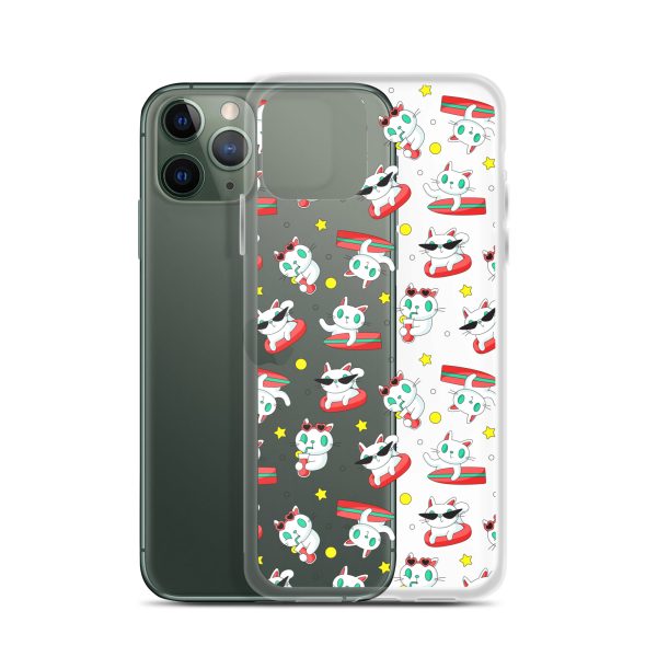 Cat Surfing iPhone Clear Case