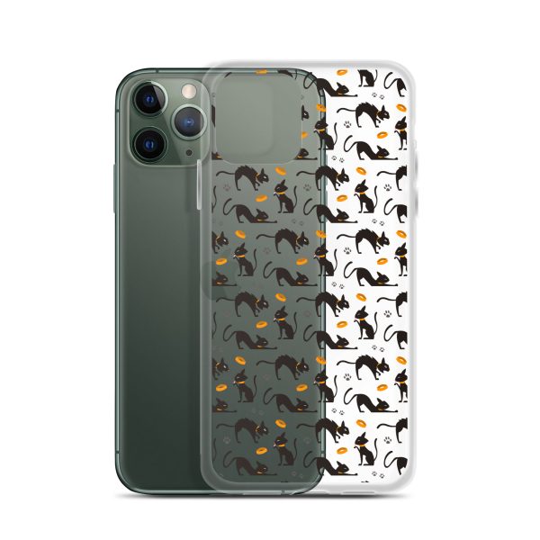 Halloween Seamless Cat iPhone Clear Case