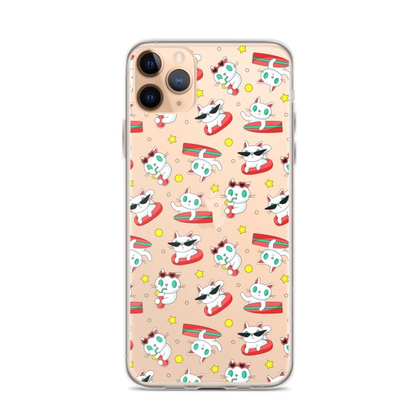 Cat Surfing iPhone Clear Case