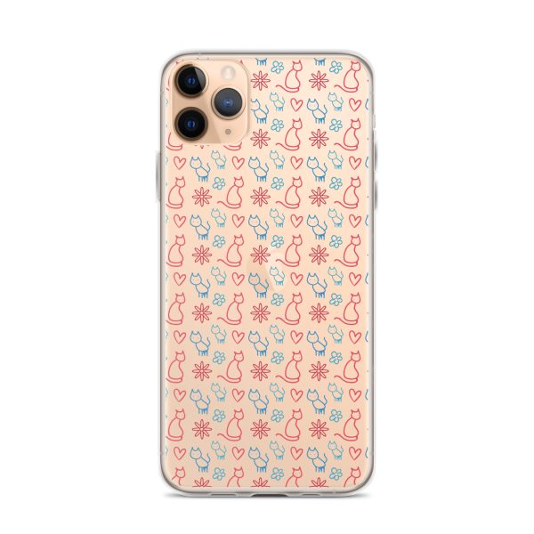 clear-case-for-iphone-iphone-11-pro-max-case-on-phone-6a1d6fc0afcd4-1.jpg Cats and Flowers Doodle iPhone Clear Case