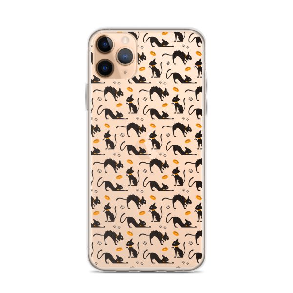 Halloween Seamless Cat iPhone Clear Case