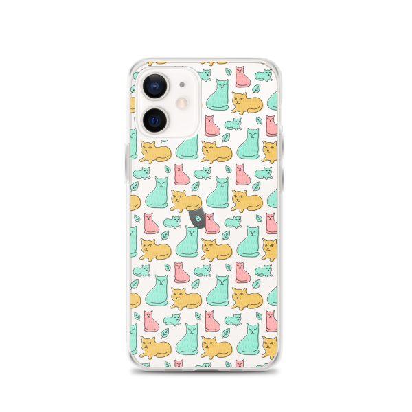 clear-case-for-iphone-iphone-12-case-on-phone-6a1d6df61349e.jpg Cat Cute Colorful iPhone Clear Case