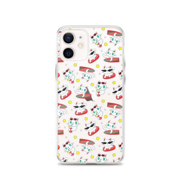 Cat Surfing iPhone Clear Case