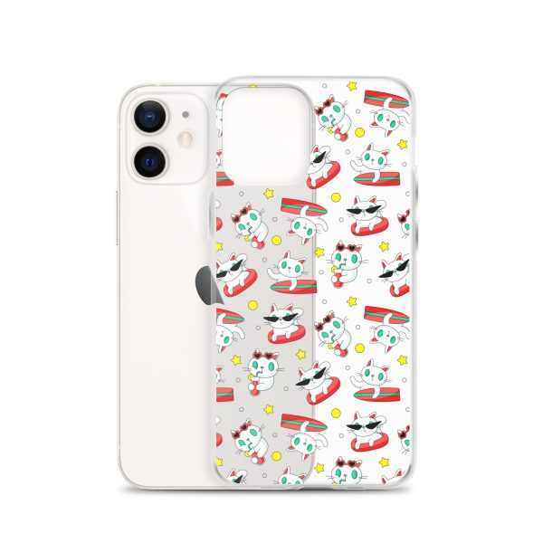 Cat Surfing iPhone Clear Case