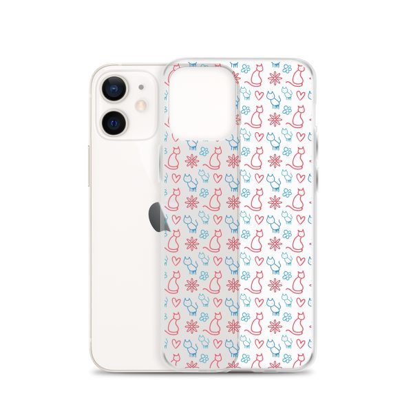 clear-case-for-iphone-iphone-12-case-with-phone-6a1d6fc0b04e0-1.jpg Cats and Flowers Doodle iPhone Clear Case