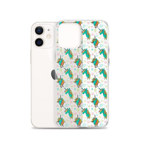 Colorful Unicorn Drawings iPhone Clear Case
