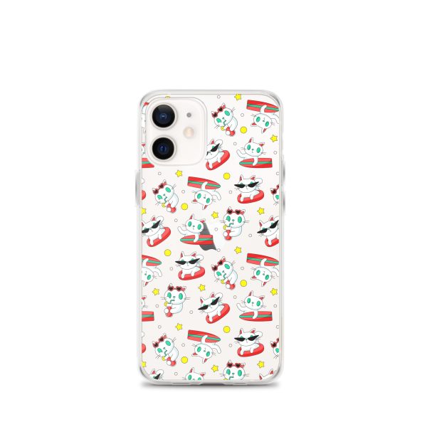 Cat Surfing iPhone Clear Case