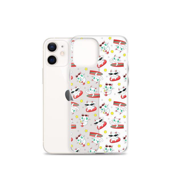Cat Surfing iPhone Clear Case