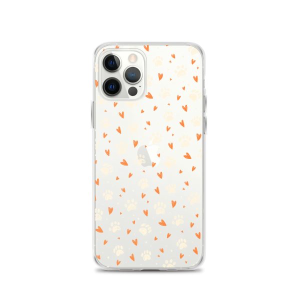 clear-case-for-iphone-iphone-12-pro-case-on-phone-6a1d6a91cf328.jpg Paws Prints Hearts iPhone Clear Case