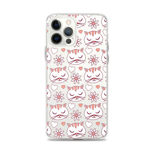 clear-case-for-iphone-iphone-12-pro-max-case-on-phone-6a1d6d62f20fa.jpg Cat Flowers and Hearts iPhone Clear Case