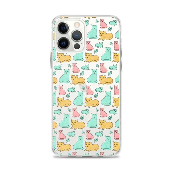 clear-case-for-iphone-iphone-12-pro-max-case-on-phone-6a1d6df613182.jpg Cat Cute Colorful iPhone Clear Case