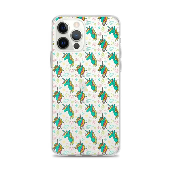 Colorful Unicorn Drawings iPhone Clear Case
