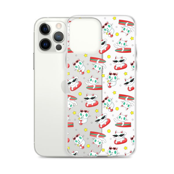 Cat Surfing iPhone Clear Case
