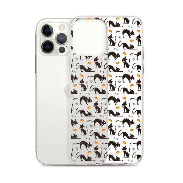 Halloween Seamless Cat iPhone Clear Case