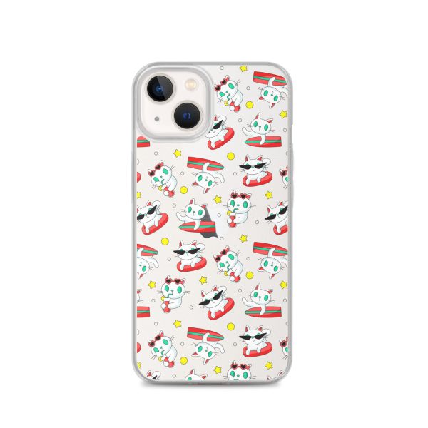 Cat Surfing iPhone Clear Case