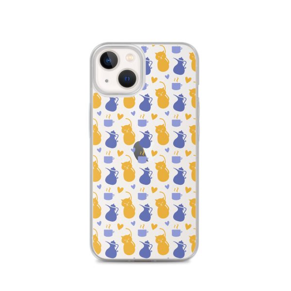 clear-case-for-iphone-iphone-13-case-on-phone-6a1d6fec16646.jpg Tea and Cat iPhone Clear Case
