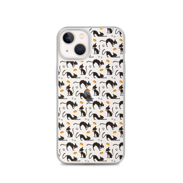 Halloween Seamless Cat iPhone Clear Case
