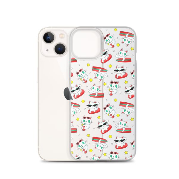 Cat Surfing iPhone Clear Case