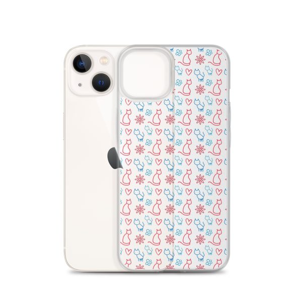clear-case-for-iphone-iphone-13-case-with-phone-6a1d6fc0b0883-1.jpg Cats and Flowers Doodle iPhone Clear Case