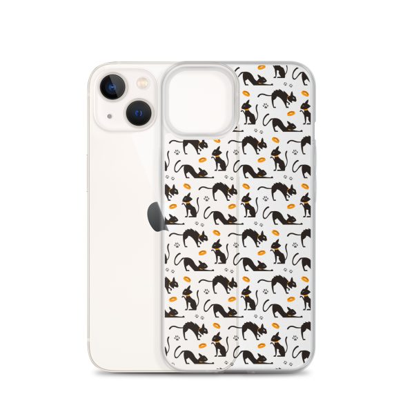 Halloween Seamless Cat iPhone Clear Case