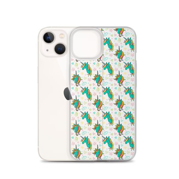Colorful Unicorn Drawings iPhone Clear Case